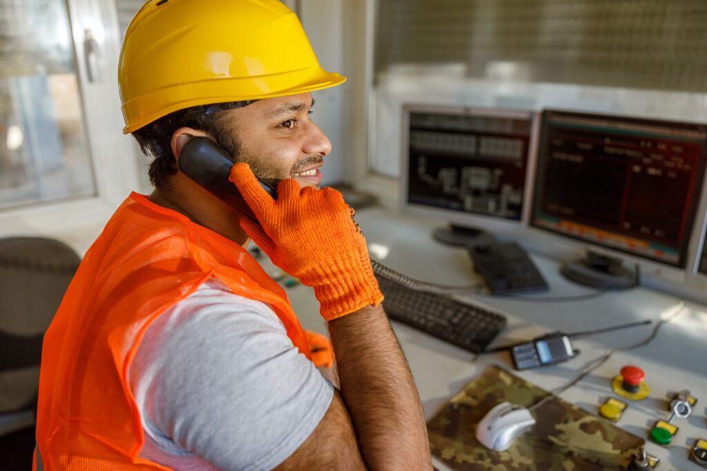 Photo of happy male multiethnic worker in plant